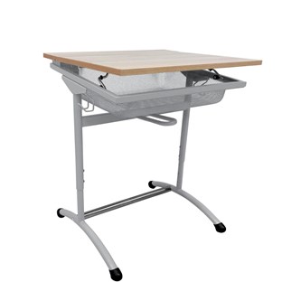 Skolbänk Mandal Mesh HPL silverstativ