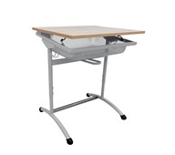 Skolbänk Mandal Mesh HPL silverstativ