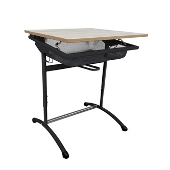 Skolbänk Mandal Mesh HPL svart stativ