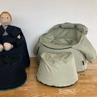 Protac Sensit® Junior Bollfåtölj, Nature Khaki inkl fotpall