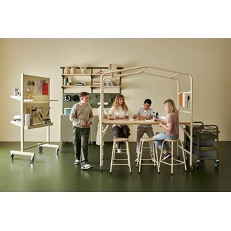 Bord MeetUs FSC BX 180x80xH90 cm HPL vitt stativ