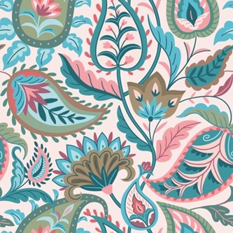 Poplin mönstrad, paisley