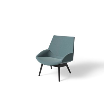 Fåtölj Size med trästativ svartbetsad ask