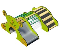 Teddy rutschkana med klätternät och bro