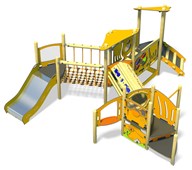 Peeku stort äventyrstorn med tunnel och dubbla broar