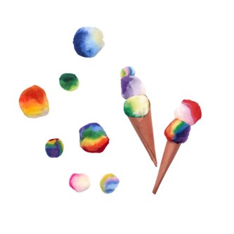 Pompom multifärgade, 180-pack