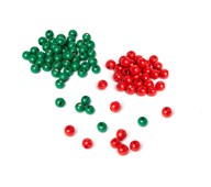 Träpärlor, julmix 10 mm