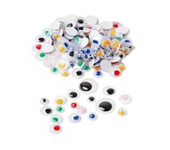 Självhäftande plastögon mix 1100-pack