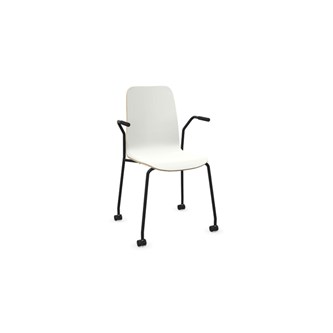 Stol Vapaa hög rygg 4-ben med hjul svart