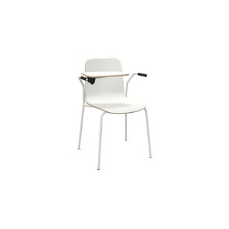 Stol Vapaa låg rygg med skrivskiva 4-ben vit