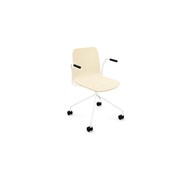 Stol Vapaa låg rygg 4-kryss hjul vit