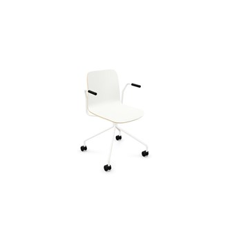Stol Vapaa låg rygg 4-kryss hjul vit