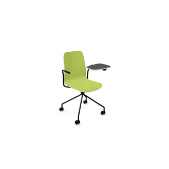 Konferensstol Vapaa hög rygg med skrivskiva 4-kryss hjul svart