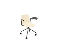 Konferensstol Vapaa låg rygg med skrivskiva 4-kryss hjul svart