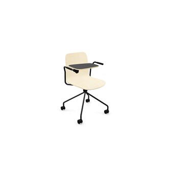 Konferensstol Vapaa låg rygg med skrivskiva 4-kryss hjul svart