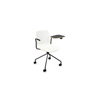 Konferensstol Vapaa låg rygg med skrivskiva 4-kryss hjul svart