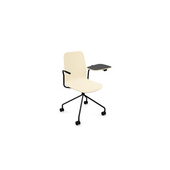 Stol Vapaa hög rygg med skrivskiva 4-kryss hjul svart