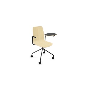 Stol Vapaa hög rygg med skrivskiva 4-kryss hjul svart