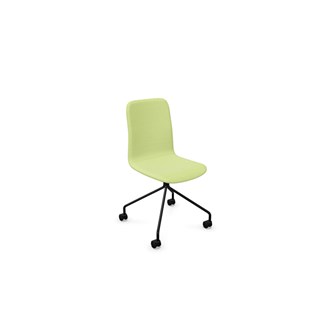 Stol Vapaa helklädd hög rygg 4-kryss hjul svart