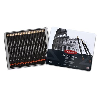 Derwent Graphic Blyerts 9B-9H, 24-pack
