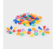 Transparenta snäckor i regnbågens färger, 72-pack