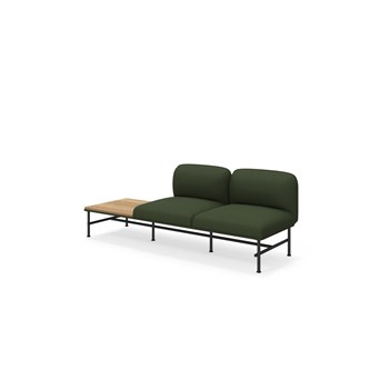 Nebula 2-sits utan armstöd, sidobord höger