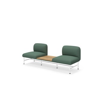 Nebula 2-sits utan armstöd, sidobord mitten