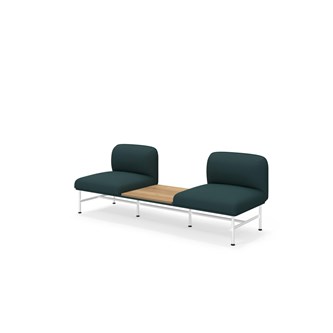 Nebula 2-sits utan armstöd, sidobord mitten