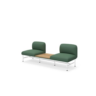 Nebula 2-sits utan armstöd, sidobord mitten