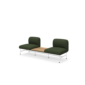 Nebula 2-sits utan armstöd, sidobord mitten