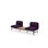 Nebula 2-sits utan armstöd, sidobord mitten