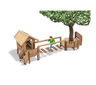 Bysen kombinationslek med trädplattform