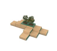 MeetUp 10 sittmoduler i nivå med plantering