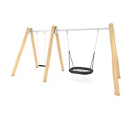 Robinia hög gungställning med 1 platt sits och 1 oval fågelbosits RB0592