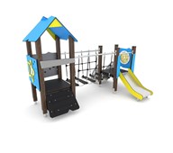 Wooden kombinationslek med hängbro WD1513