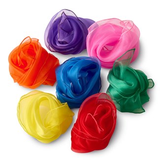 Jongleringssjalar 40x40 cm, 7-pack