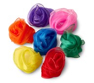 Jongleringssjalar 40x40 cm, 7-pack