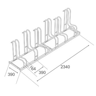Cykelställ högt för 6 cyklar