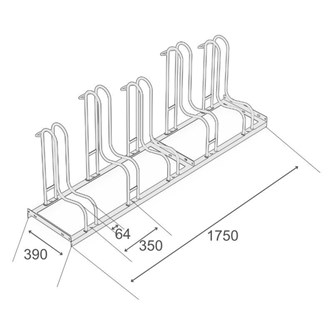 Cykelställ högt för 5 cyklar