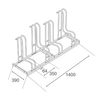 Cykelställ högt för 4 cyklar