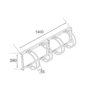 Cykelställ vägghängt för 4 cyklar