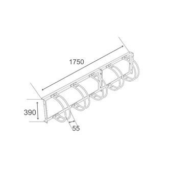 Cykelställ vägghängt för 5 cyklar
