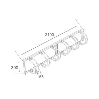 Cykelställ vägghängt för 6 cyklar