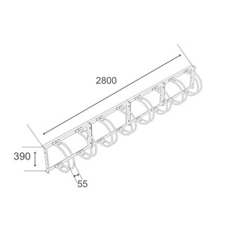 Cykelställ vägghängt för 8 cyklar