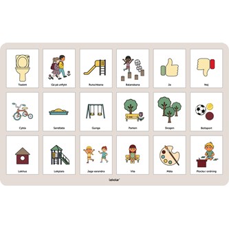 Utomhustavla Bildstöd aktiviteter