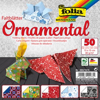 Origamipapper med motiv 15x15 cm, 50 ark