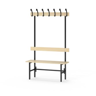 Novis Basic enkel omklädningsbänk 100 cm svart stativ