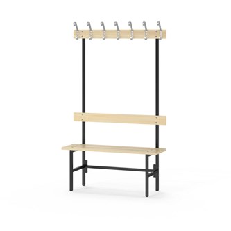Novis Basic enkel omklädningsbänk 100 cm svart stativ