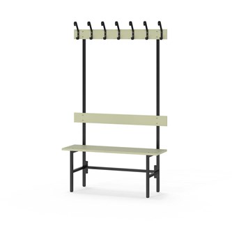 Novis Elite enkel omklädningsbänk 100 cm svart stativ