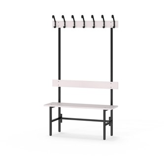 Novis Elite enkel omklädningsbänk 100 cm svart stativ